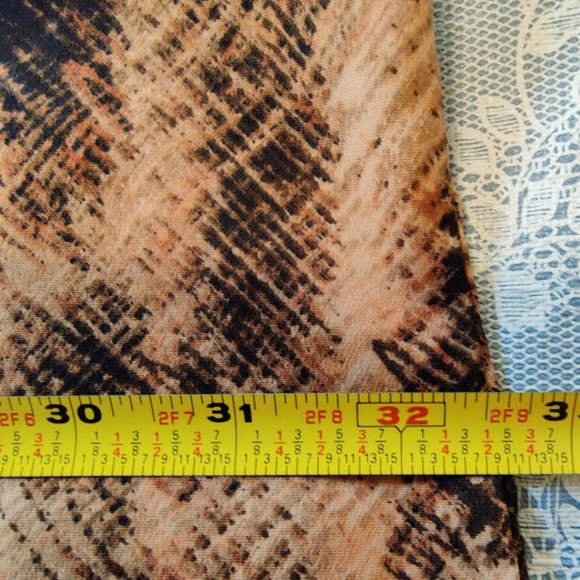 Essentials Women’s 4X Button-Up Stretch Top – Plus - 3/4 Sleeve, Brown-Black - Picture 11 of 14